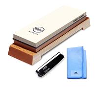 KING El juego de iniciación de piedra de afilar incluye piedra de afilar combinada de grano 1000/6000 fabricada en Japón, soporte para ángulo de cuchillo, paño de limpieza original B&B Japan y base de