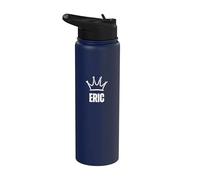 King Eric Crown - Ganador personalizado de primer nombre de cumpleaños #1 Stainless Steel Insulated Water Bottle