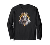 King Gang Gorilla Primate Hip Hop Graphic Apparel Manga Larga