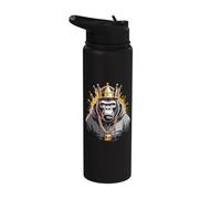 King Gang Gorilla Primate Hip Hop Graphic Apparel Stainless Steel Insulated Water Bottle