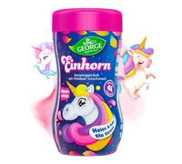 KING GEORGE - Bebida instantánea de frambuesa Pink Unicorn, 12 x 400 g, refrescante disfrute de frambuesa, bebida instantánea - paquete de almacenamiento - bebida en polvo, refrescante para el hogar,