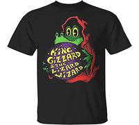 King Gizzard and The Lizard Wizard Mens Short Sleeve T-Shirt Black Cotton tee Black XXL