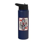 King Hearts Disco Techno Outfit DJ King Card Stainless Steel Insulated Water Bottle