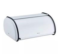 KING HOFF Paneras de metal, panera espaciosa de metal, pan y galletas, larga conservación y frescura, 44 cm x 27 cm x 18,5 cm (color blanco)