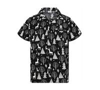 King Kameha Camisa 'Christmas Reindeer Allover' negro 5XL EUR