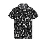 King Kameha Camisa 'Christmas Reindeer Allover' negro XXL EUR