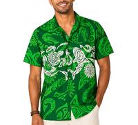King Kameha Camisa-Hawaiana Hombre Manga-Corta Bolsillo-con-Hendidura Elegante Funky Maori Tribal Mahalo Unisexo