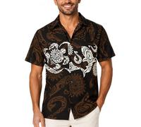 King Kameha Camisa-Hawaiana Hombre Manga-Corta Bolsillo-con-Hendidura Elegante Funky Maori Tribal Mahalo Unisexo