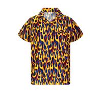 King Kameha Camiseta 'Flames Allover' amarillo oscuro S EUR
