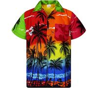 King Kameha Funky Camisa-Hawaiana, Manga-Corta, Beach, Colores-Mezclados-Al-Azar, XL