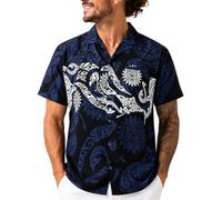 King Kameha Funky Camisa-Hawaiana, Manga-Corta, Maori-Chest, Negro, 4XL