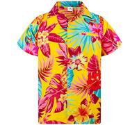 King Kameha Funky-Camisa-Hawaiana, Manga-Corta, Pineapple, Amarillo, 12XL