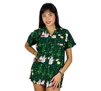 King Kameha Funky Camisa Hawaiana Navidad, Christmas Buddys, Green, M