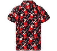 King Kameha Funky-Camisa-Hawaiana, Navidad, Manga-Corta, Laughing-Santa, Negro, L