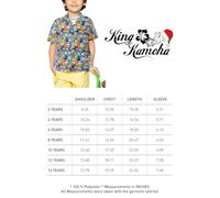 King Kameha Funky - Camisa hawaiana para niños y niñas, manga corta, bolsillo frontal, estampado hawaiano, unisex, diseño de Navidad, Kids Christmas Allover Azul Hielo, 8 años