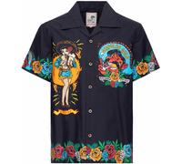 King Kerosin Acapulco Gold Camisa de manga corta, negro-multicolor, tamaño 4XL para Hombres