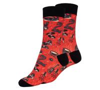 King Kerosin Calcetines Para Hombre "Rock`n Roll" En Petrol O Rojo