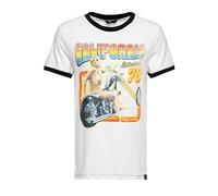 King Kerosin California Hombre Camiseta Negro-Blanco M 100% algodón Regular