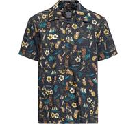 King Kerosin Tropical Hawaiian-Style Deluxe Hombre Camisa Manga Corta Negro M 100% algodón Regular