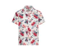 King Kerosin Camisa hawaiana para hombre con estampado tropical hibisco, blanco roto, M