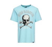 King Kerosin Camiseta clásica para hombre | Corte regular | Monster Print | Algodón puro 1979, turquesa, L