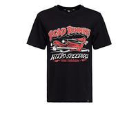 King Kerosin Camiseta de manga corta para hombre con estampado clásico | corte regular | algodón puro Roadrunner, Negro , S