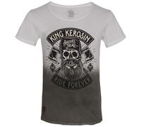 King Kerosin Camiseta Lumberjack Dip Dye White Olive XXL