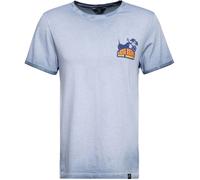 King Kerosin Camiseta para hombre Oil Wash | Camiseta estampada | 70S | Retro | Vintage | California | Long Beach Long Beach, azul claro, S