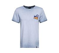 King Kerosin Camiseta para hombre Oil Wash | Camiseta estampada | 70S | Retro | Vintage | California | Long Beach Long Beach, azul claro, S
