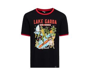 King Kerosin Camiseta para hombre | Ringer | Lago Garda | Lago de Garda | Comic | Artwork | Monster | Vintage | Italy Lake Garda, Negro , XXXXXL