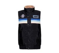 King Kerosin Chaleco para hombre · Chaleco acolchado · Chaleco de invierno · Vintage · Retro · 70s · Cuello de peluche · Bolsillos · Acolchado · Parches · Biker · Cremallera · Botones de presión