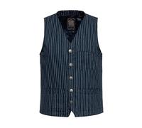 King Kerosin Chaleco para hombre Gilet 50S Rockabilly Swing Chaleco de danza Rock'n'roll Spandex Vintage Retro Pinstripe, azul marino, 5XL