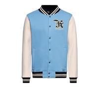 King Kerosin Chaqueta universitaria para hombre | béisbol | 50S | 1950S | Rockabilly | Rock'n'roll | Vintage | Retro | Bordado | Greaser | Detroit | Oldtimer | Sudadera Detroit Greaser, azul celeste,