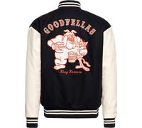 King Kerosin Goodfellas Cerveza Basebola Chaqueta de cuero Negro S
