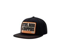 King Kerosin Gorra plana para hombre con parche bordado en 3D Titties, Beer & Choppers
