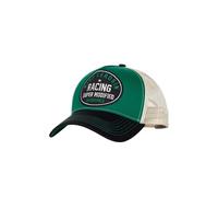 King Kerosin Gorra vintage de camionero para hombre con vibra de Motorsport - con estampado de cuartos Mile, parte trasera de malla y escudo curvado - Diseño de declaración en el estilo retro de Us