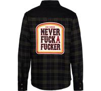 King Kerosin Motor Gear - Never f.ck a f.cker, camisa/chaqueta t XXL male Negro/Verde Oscuro