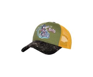 King Kerosin Split The Road Vintage Trucker Unisex Gorra Verde-Negro