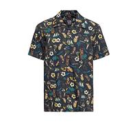 King Kerosin Tropical Hawaiian-Style Deluxe Hombre Camisa Manga Corta Negro M 100% algodón Regular