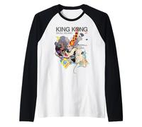 King Kong Skull Island X Mitsume Anime Manga Cyberpunk Kaiju Camiseta Manga Raglan