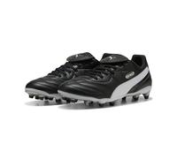 PUMA King Liga FG/AG, Soccer Shoe Unisex Adulto, Black White Silver, 37.5 EU