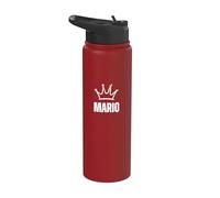 King Mario Crown - Nombre personalizado de cumpleaños #1 Ganador Stainless Steel Insulated Water Bottle