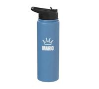 King Mario Crown - Nombre personalizado de cumpleaños #1 Ganador Stainless Steel Insulated Water Bottle