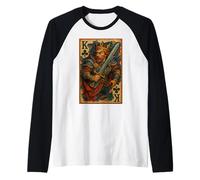 King of Clubs Warrior Medieval Fantasy Card Lucky Poker Camiseta Manga Raglan