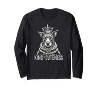 King of Cuteness - Adorable Pit Bull Terrier para Navidad Manga Larga