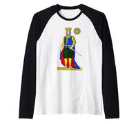 King of Denari [Napolitan Card] Naipes Italianos Camiseta Manga Raglan