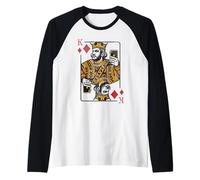 King of Diamonds - Gráfico de Cartas con Selfie Moderno Camiseta Manga Raglan