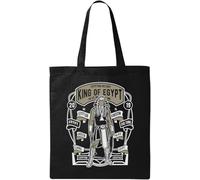 King of Egypt Faraón Egipto Historia Egipcia Bolsa de algodón ecológico natural negro, Black, Talla única