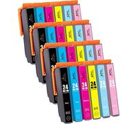 KING OF FLASH 24xl - Cartuchos de tinta compatibles con Epson 24 XL para impresoras Epson Expression Photo XP-970 XP-55 XP-950 XP-860 XP-960 XP-750 XP-760 XP-850 (4 juegos de 6 cartuchos = 24 tintas)