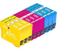 KING OF FLASH Cartuchos de tinta de repuesto para Epson 18 18XL compatibles con Epson Expression Home XP-425 XP-422 XP-415 XP-412 XP-325 XP-322 XP-315 XP-312 XP-225 XP-215 XP-212 XP-405